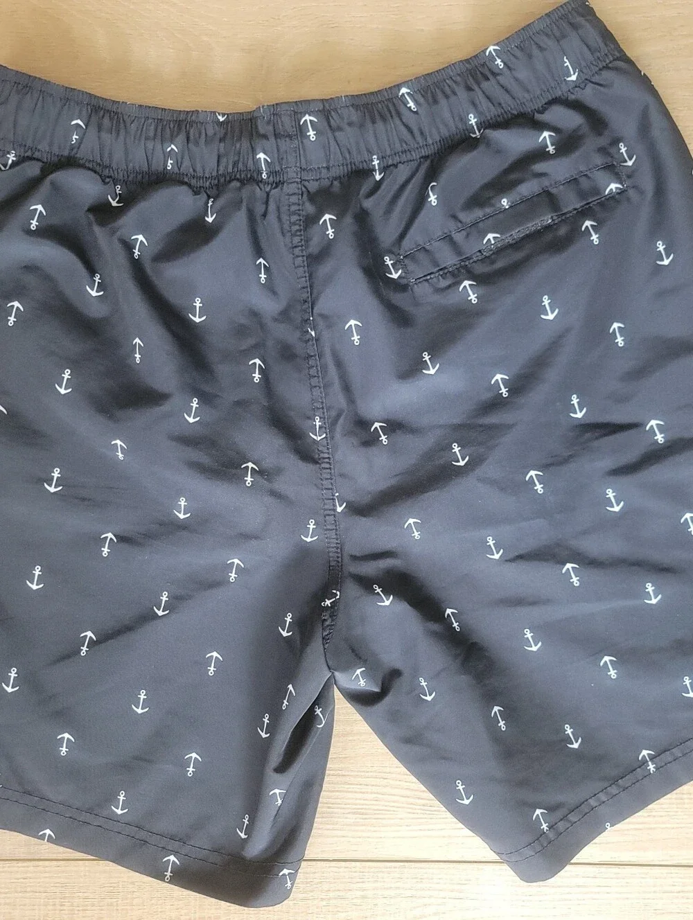 Nautica Mens Navy Anchor Swim Trunks Small Quick-Dry Nautical Beach Shorts Small
